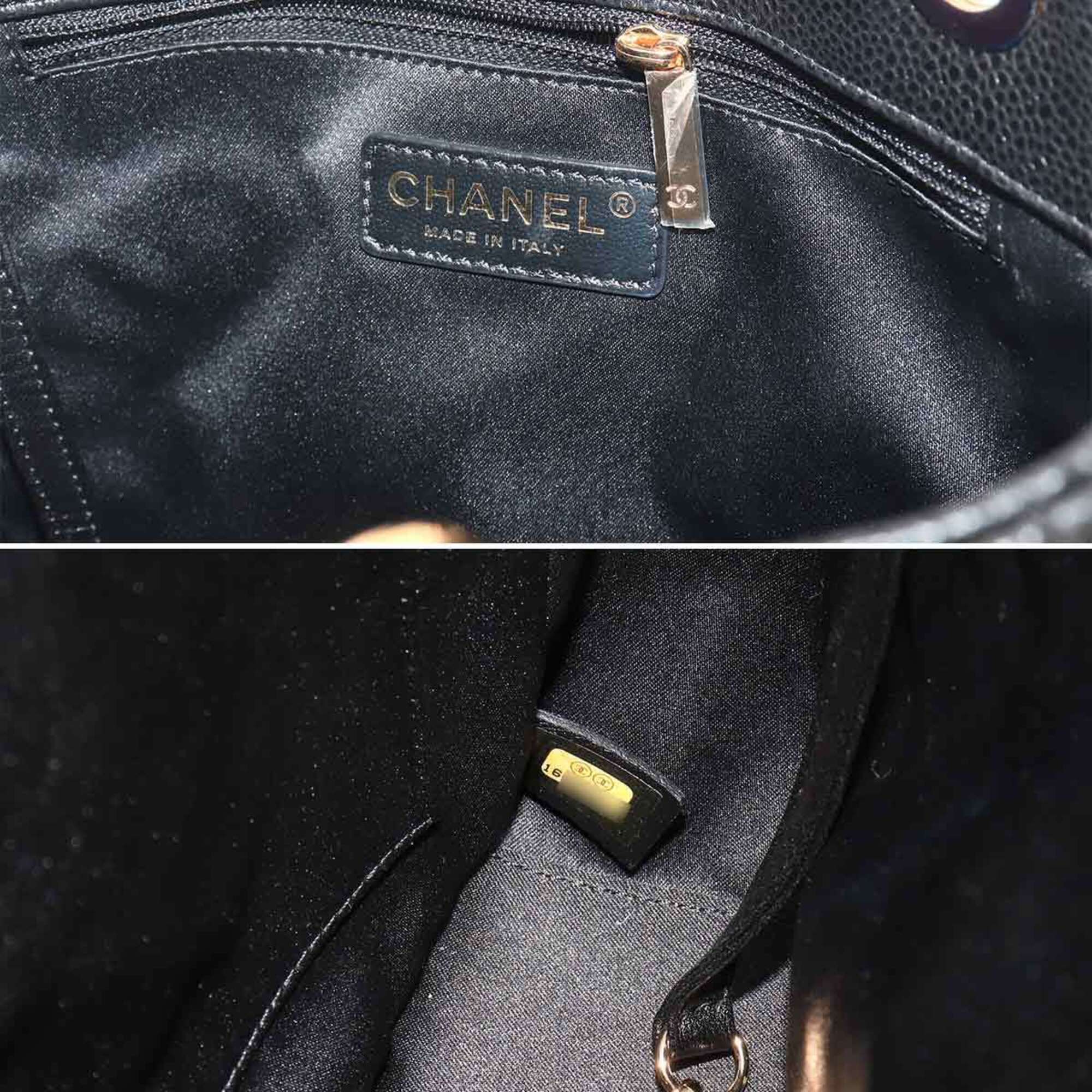 Chanel Matelasse PST Chain Tote Handbag, Caviar Leather, Black, A50994, Gold Hardware — New - Store Return