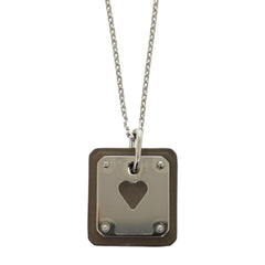 Hermes Like new Hermès Asde Coeur Ace of Hearts leather and metal brown necklace with Z markings, model 1006 — Like New