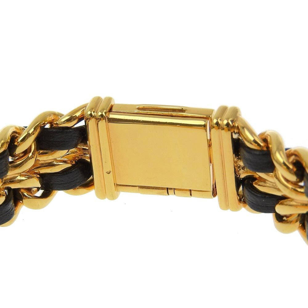 Chanel CHANEL Premiere S Watch H0001 Gold Plated x Leather Quartz Analog Display Black Dial Ladies — Very Good