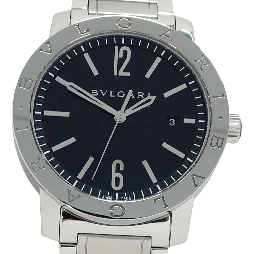 Bulgari BVLGARI Men's Watch, Brand: Date Automatic AT Stainless Steel SS BB41S Silver Black Open Caseback — Good