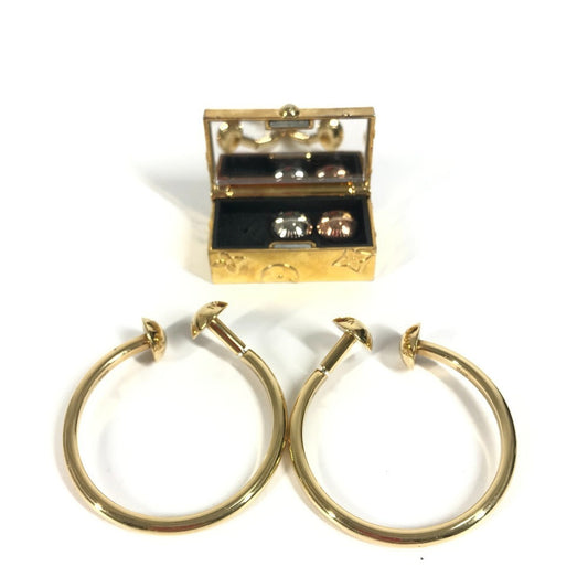 LOUIS VUITTON M68207 Monogram Creole Stud Loop Earrings, Metal, Men's and Women's, Gold