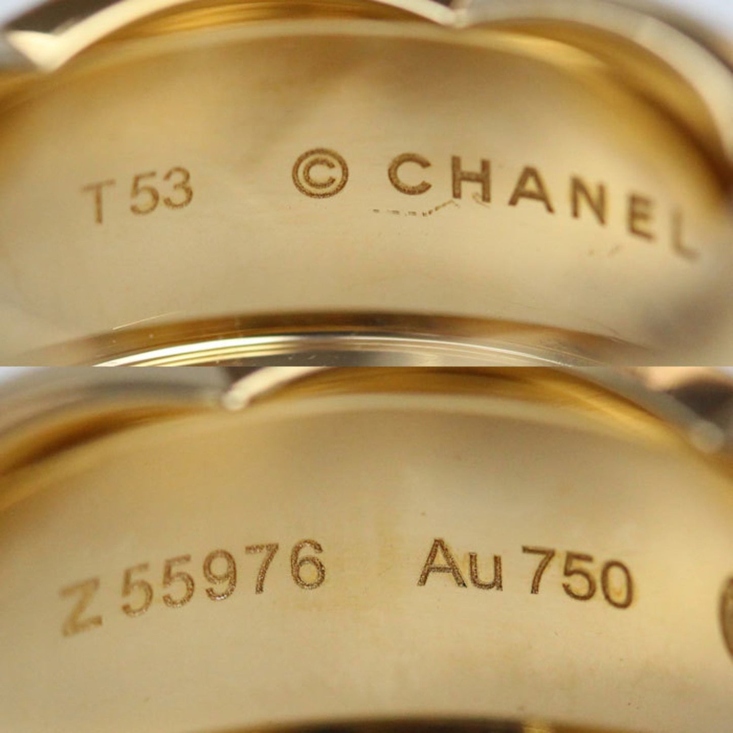 CHANEL 18KYG Yellow Gold Coco Crush Large Ring J10574 Size 13 (53cm) 11.0g Women's
