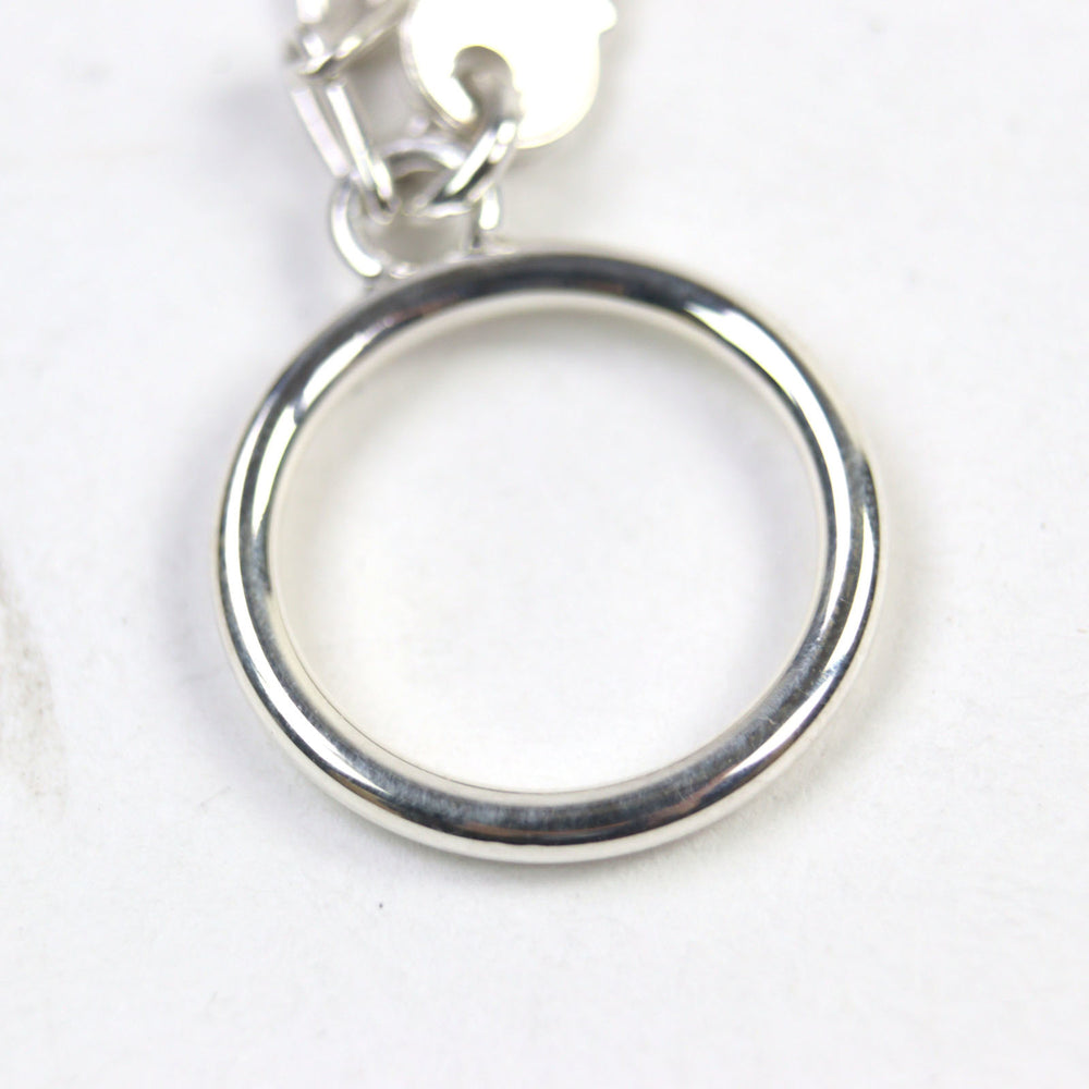 HERMES Alpha Kelly AG925 Clochette Cadena Double Ring - Silver Accessory, Size 49 (Japanese Equivalent), Made in France, Weight 11.37g, Women's — Like New