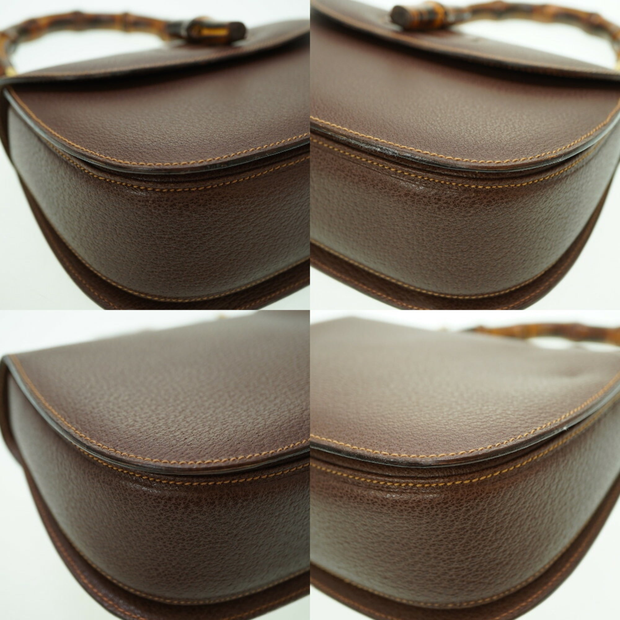 Gucci Bamboo Shoulder Handbag Leather Brown 0041GUCCI with shoulder strap 6B0041IEZ6 — Like New