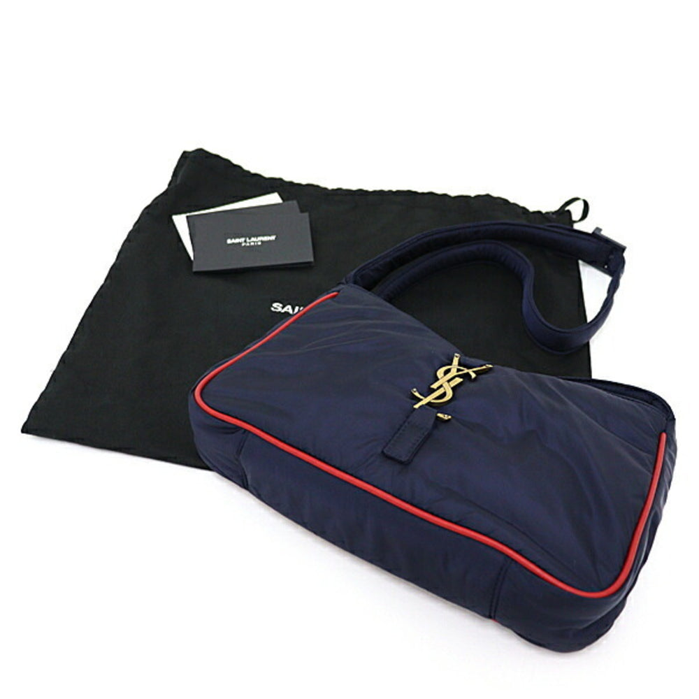 Saint Laurent Le Cin Cassette Shoulder Bag Eco Nylon Navy/Red 733294 YSL — Like New