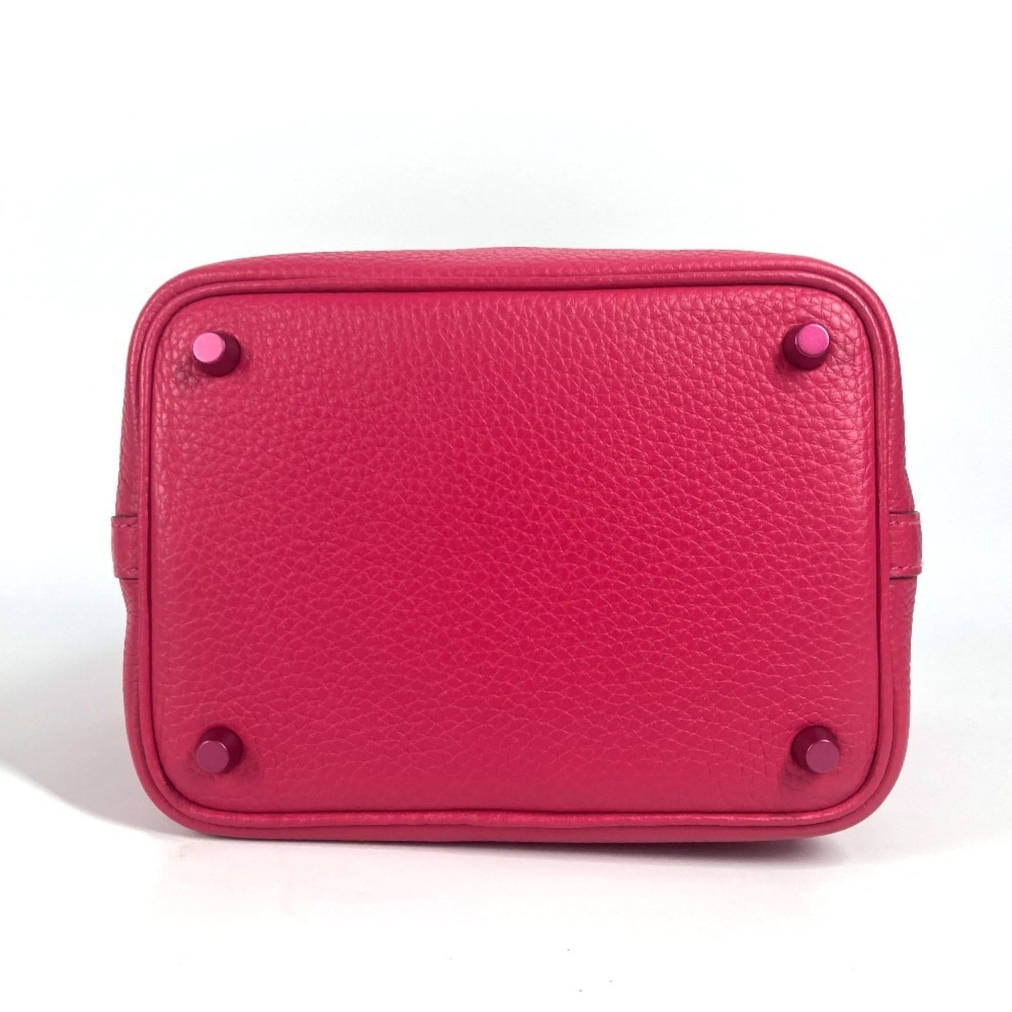 HERMES All Pink Picotin Lock PM 18, Monochrome, PM, Handbag, Taurillon Clemence Leather, Women's, Rose Mexico — Like New