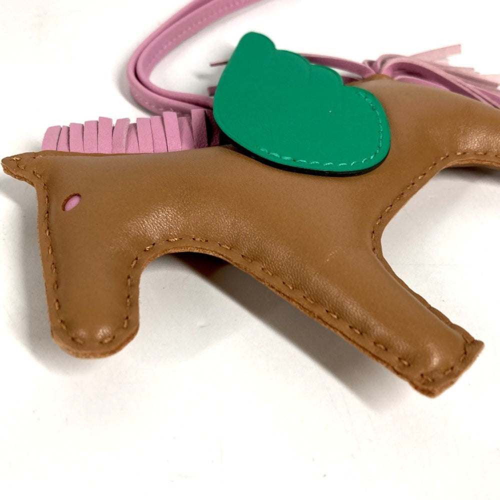 HERMES Hermes Horse Keychain Cheval Rodeo Pegasus MM Accessory Bag Charm Agneau Milo Men's Women's Green Like New — Like New