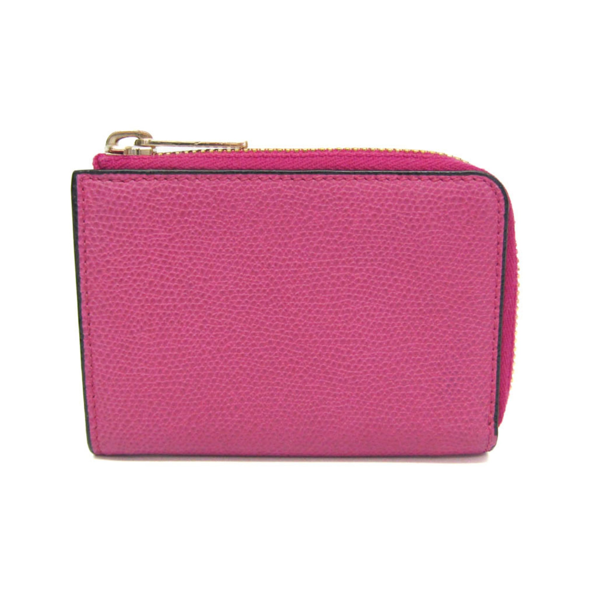 Valextra Multi-case Key Ring Men,Women Leather Coin Purse/coin Case Purple