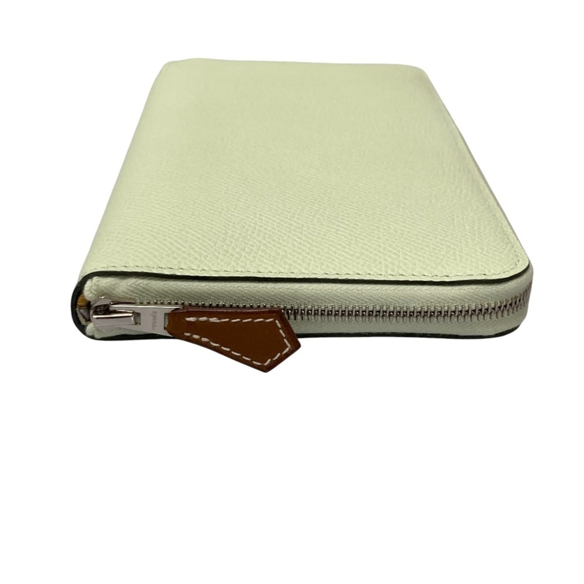 HERMES Epsom Leather Azap Long Silk-In Wallet, Made in 2024, Double Stamped, Jaune Milton, Women's