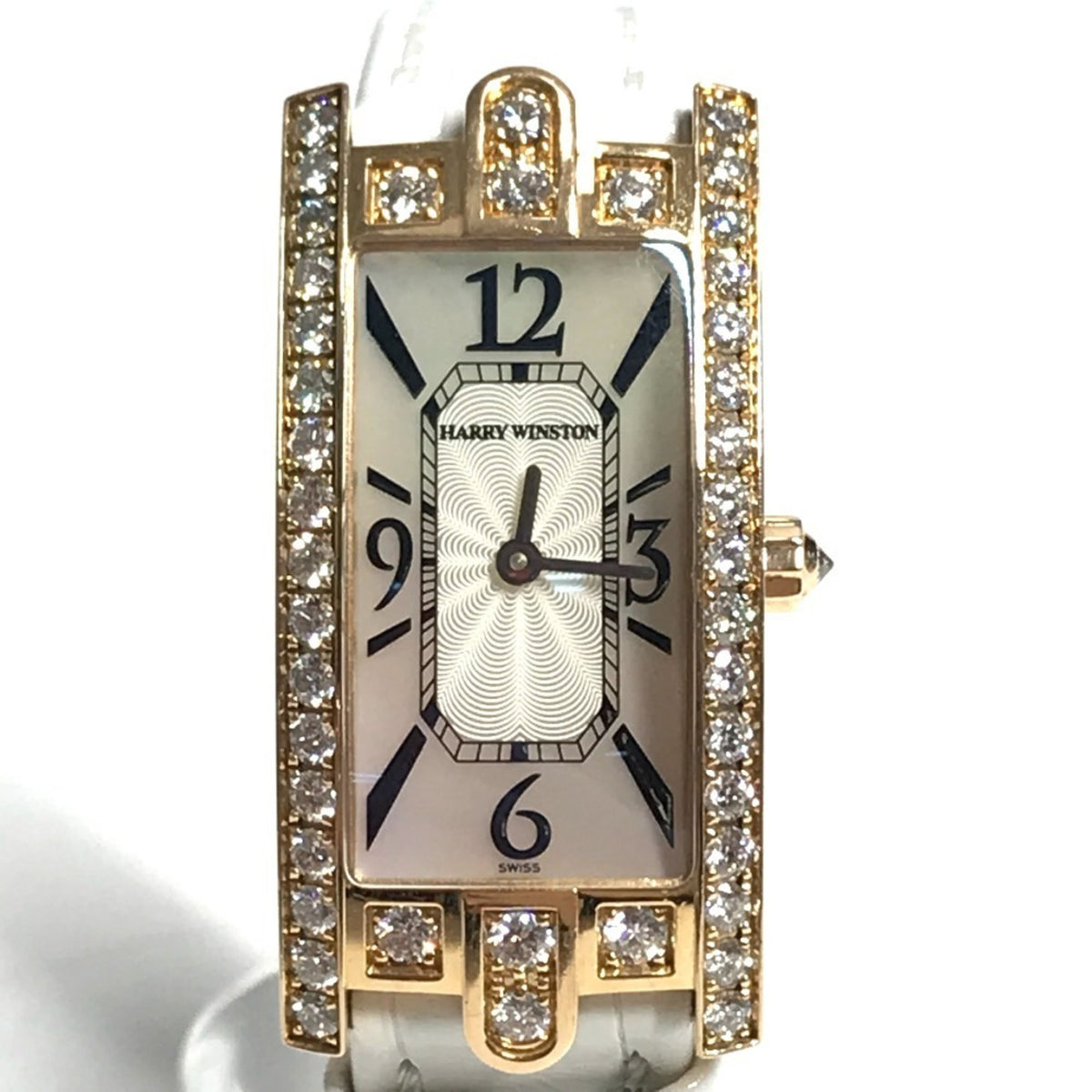 HARRY WINSTON 330 LQWL.M D3.1 Diamond Bezel Lady Avenue C Women's Watch, 18K Gold, Au750, White — Very Good