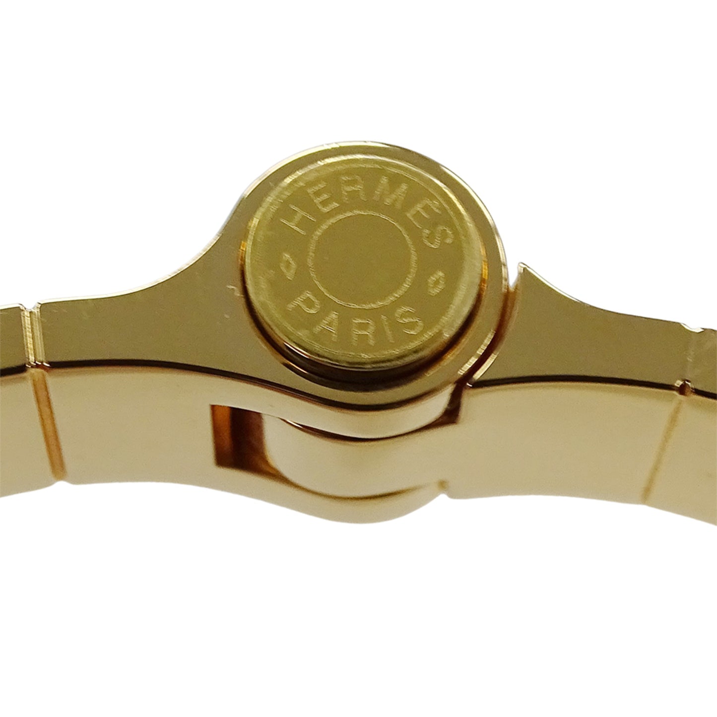 Hermes Hermès Charnière PM Bangle, Women's, GP Enamel, Gold, White