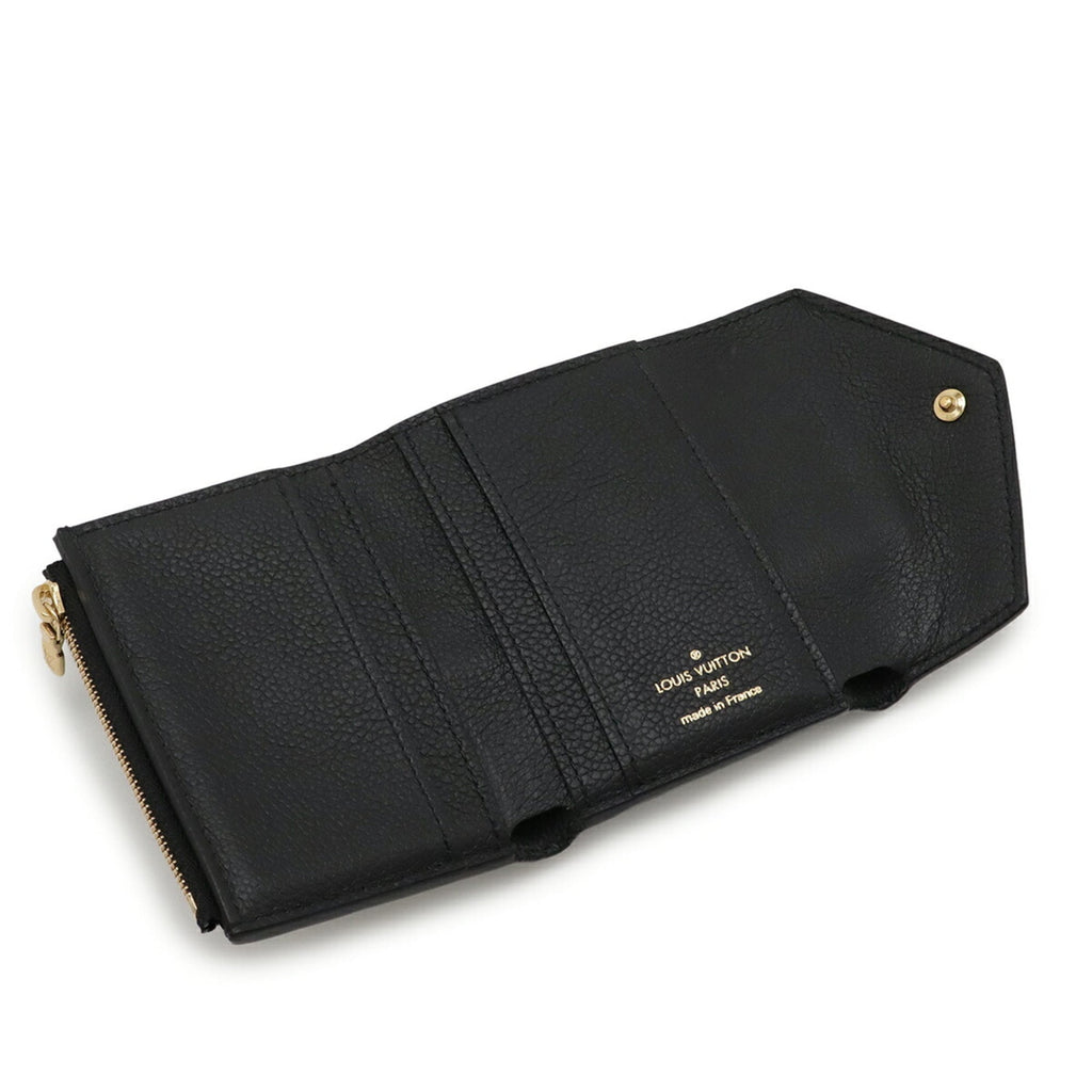 LOUIS VUITTON Monogram Empreinte Portefeuille Zoe Tri-fold Wallet in Black (Noir) M62935