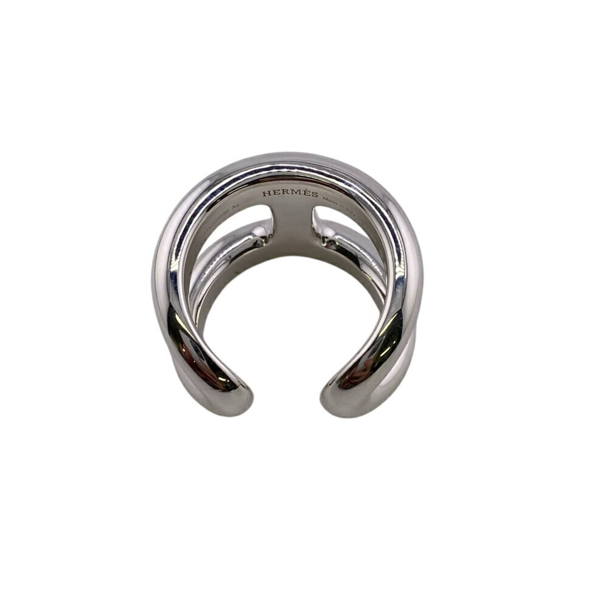 HERMES Osmoz GM Ring Silver Ladies — New - Store Return
