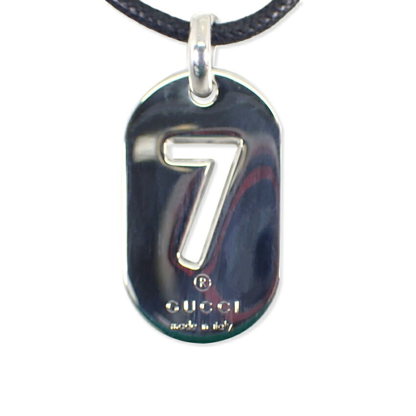 GUCCI 925 No.7 Plate Pendant Necklace