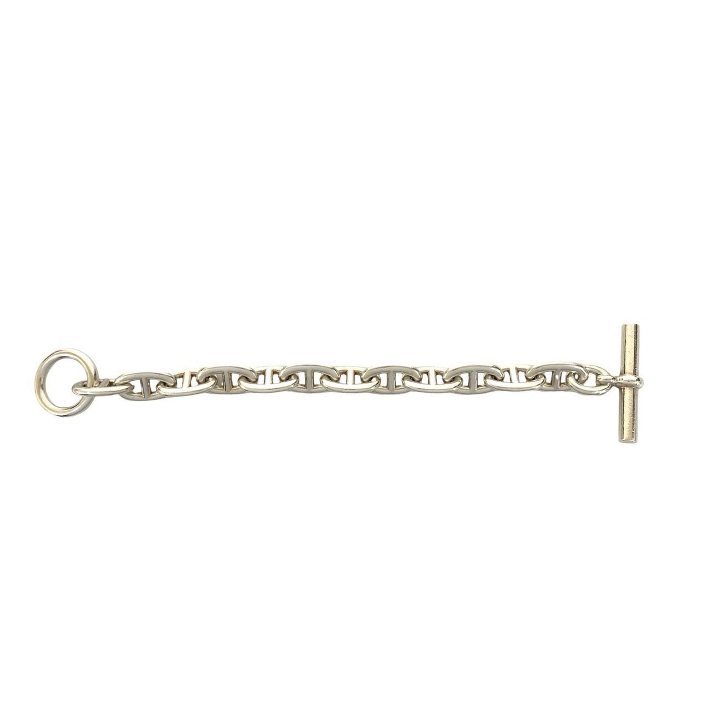 HERMES Chaine d'Ancre TGM 12-link Sterling Silver Chain Bracelet 66572