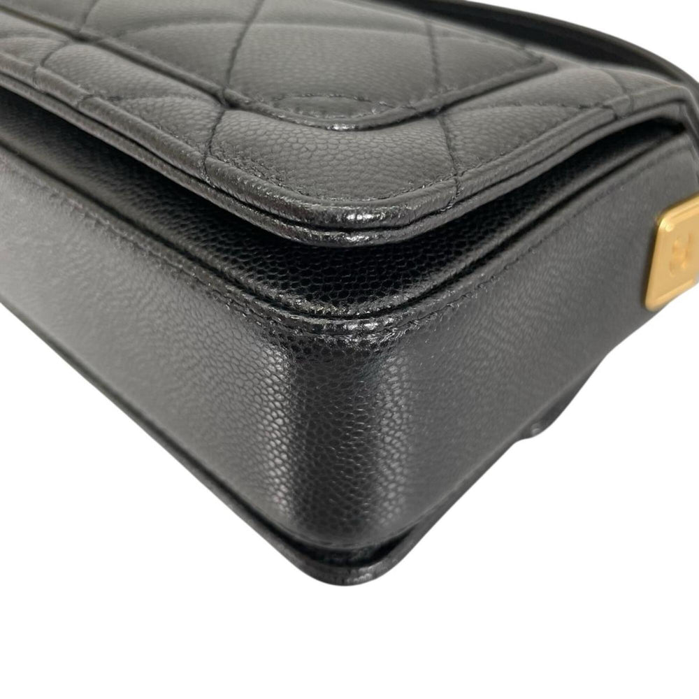 Chanel CHANEL Handbag Flap Bag Caviar Skin Matelassé Handle Mini Leather AS5164 Black — Like New