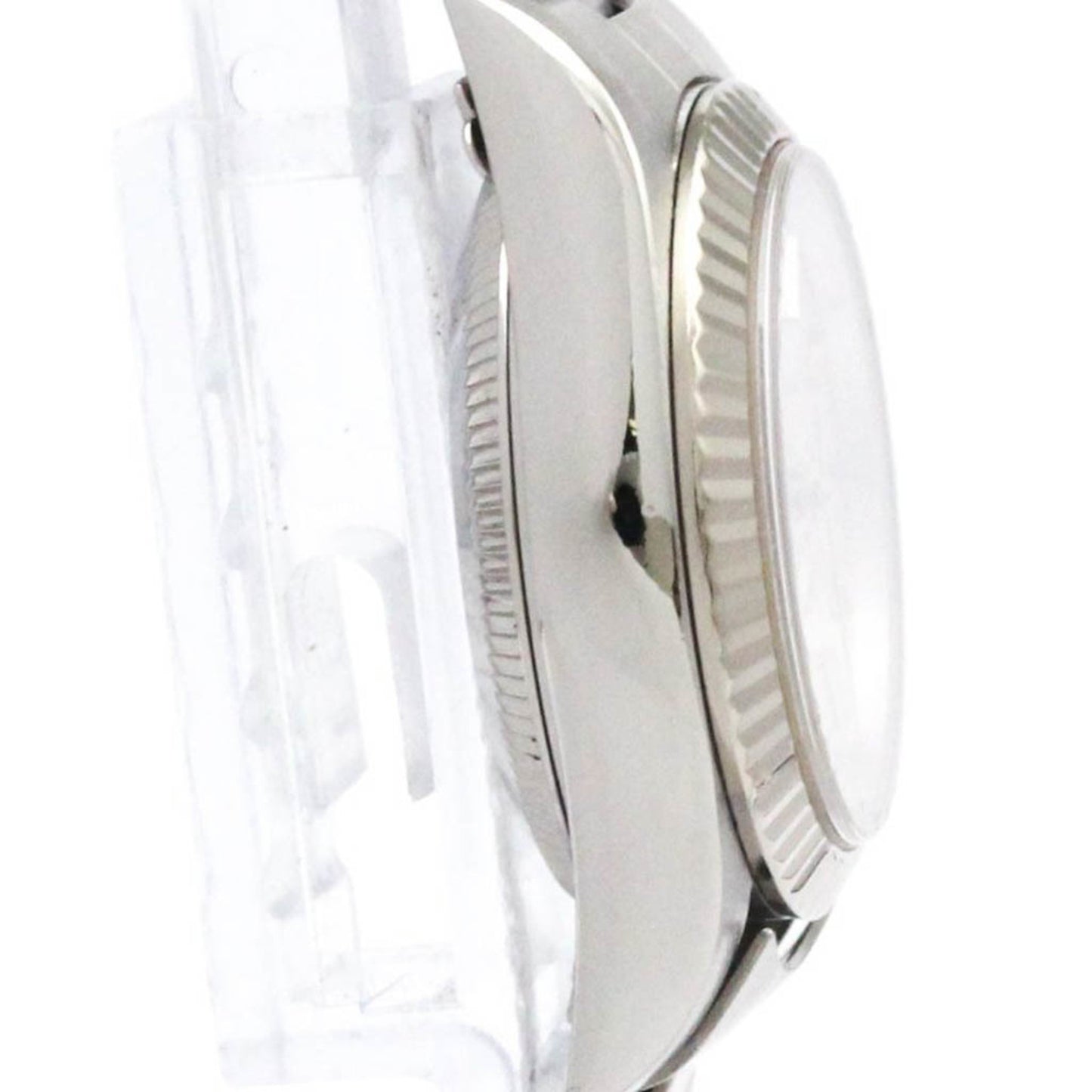 ROLEX Oyster Perpetual 76094 K Serial White Gold Steel Watch Polished