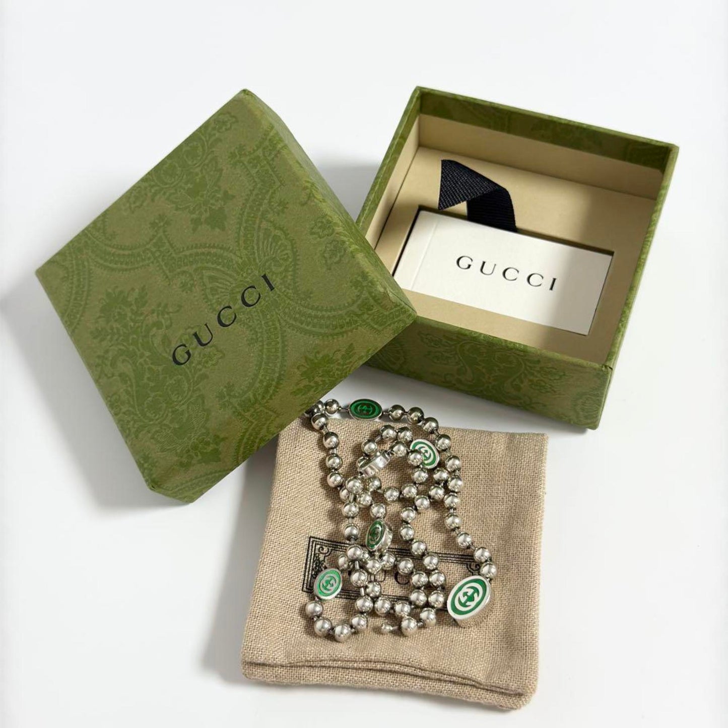 Gucci Men's Women's Necklace Pendant GG Ball Chain