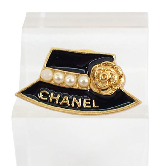 CHANEL Camellia Hat Motif Brooch j72-26