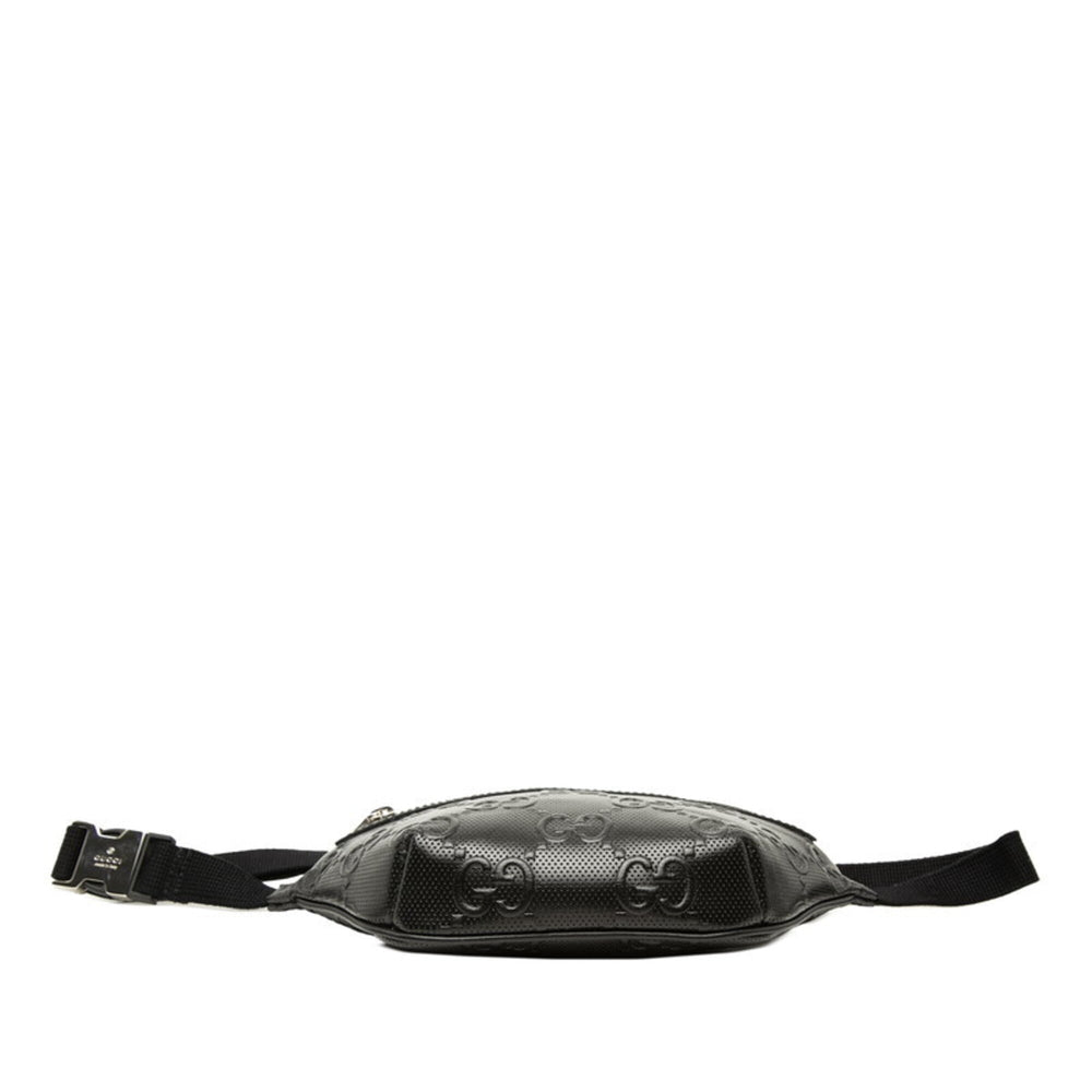 Gucci GG Embossed Waist Bag, Body Crossbody 658582, Black Leather, Women's, GUCCI — Like New