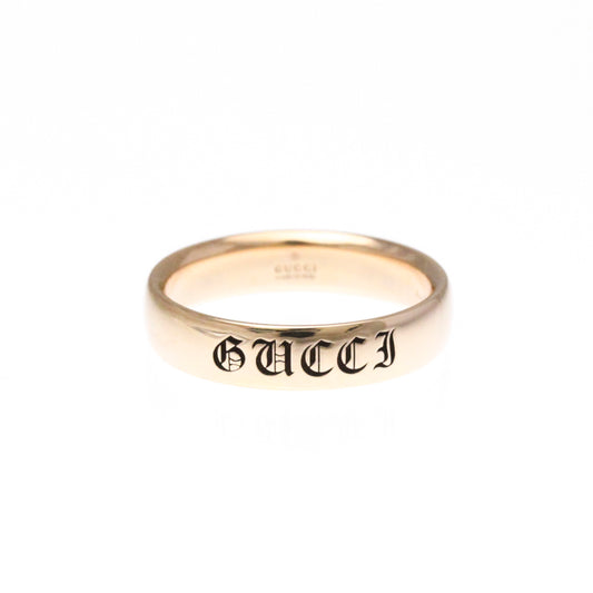 Gucci Iron-on Logo Print Ring Pink Gold (18K) Fashion No Stone Band Ring Pink Gold