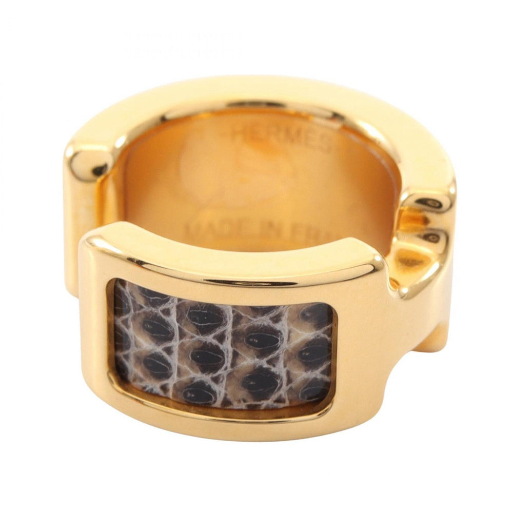 Hermes Olympe PM accessory, gold-plated leather, women's, gold and black tones — New - Store Return