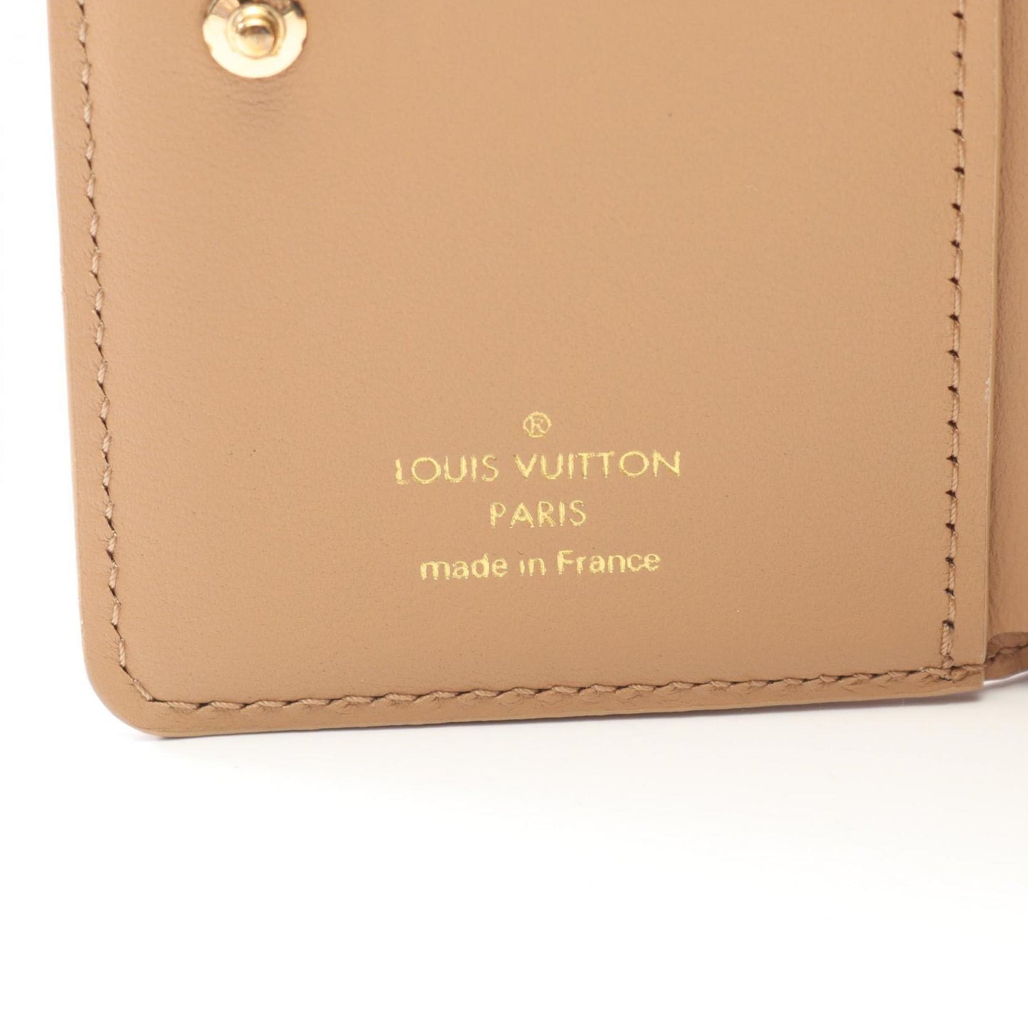 Louis Vuitton Portefeuille Lou Monogram Embossed Camel Leather Bifold Wallet, Beige, Women's, M81673