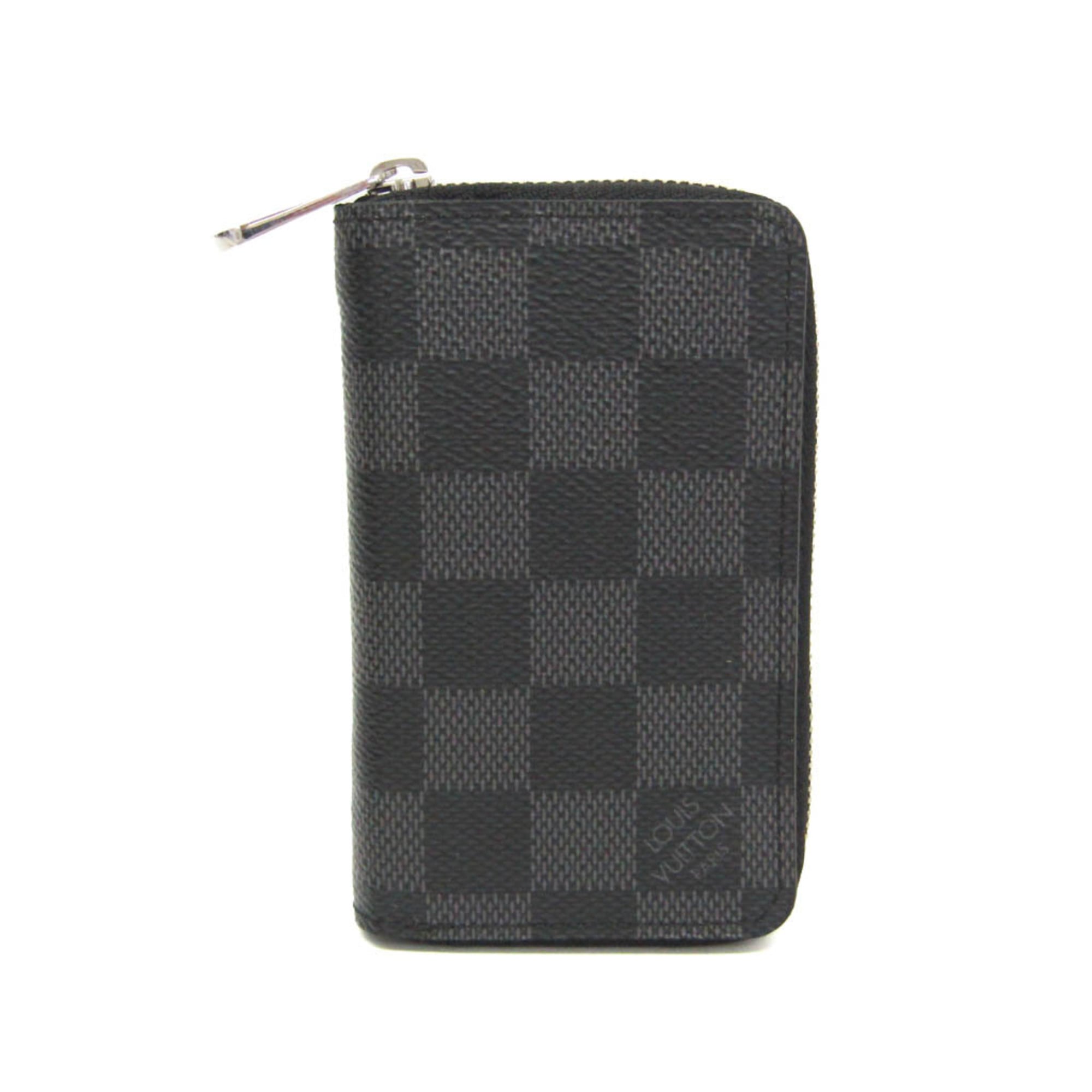 Louis Vuitton Damier Graphite Zippy Coin Purse N63076 Men's Damier Graphite Coin Purse/coin Case Black