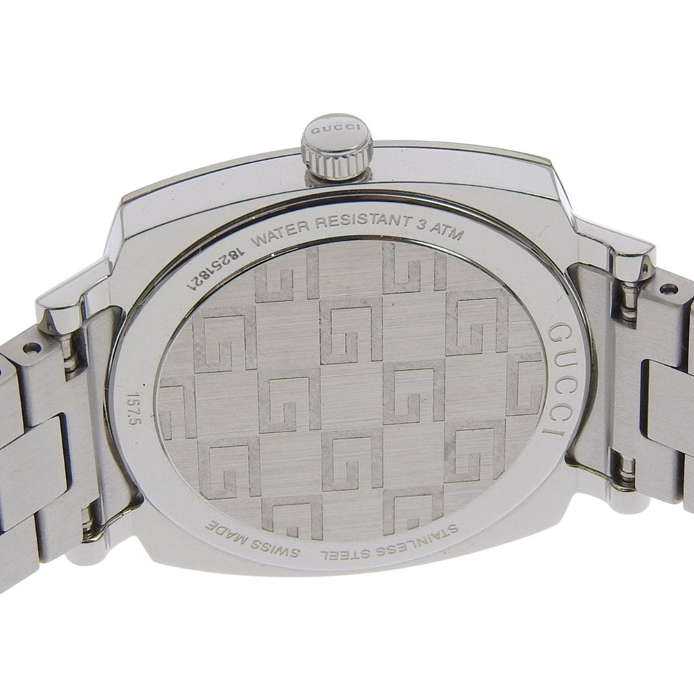 Gucci Grip Watch, Interlocking G, 157.5mm, Stainless Steel, Quartz Movement, Analog Display, White Dial, Women's — Very Good