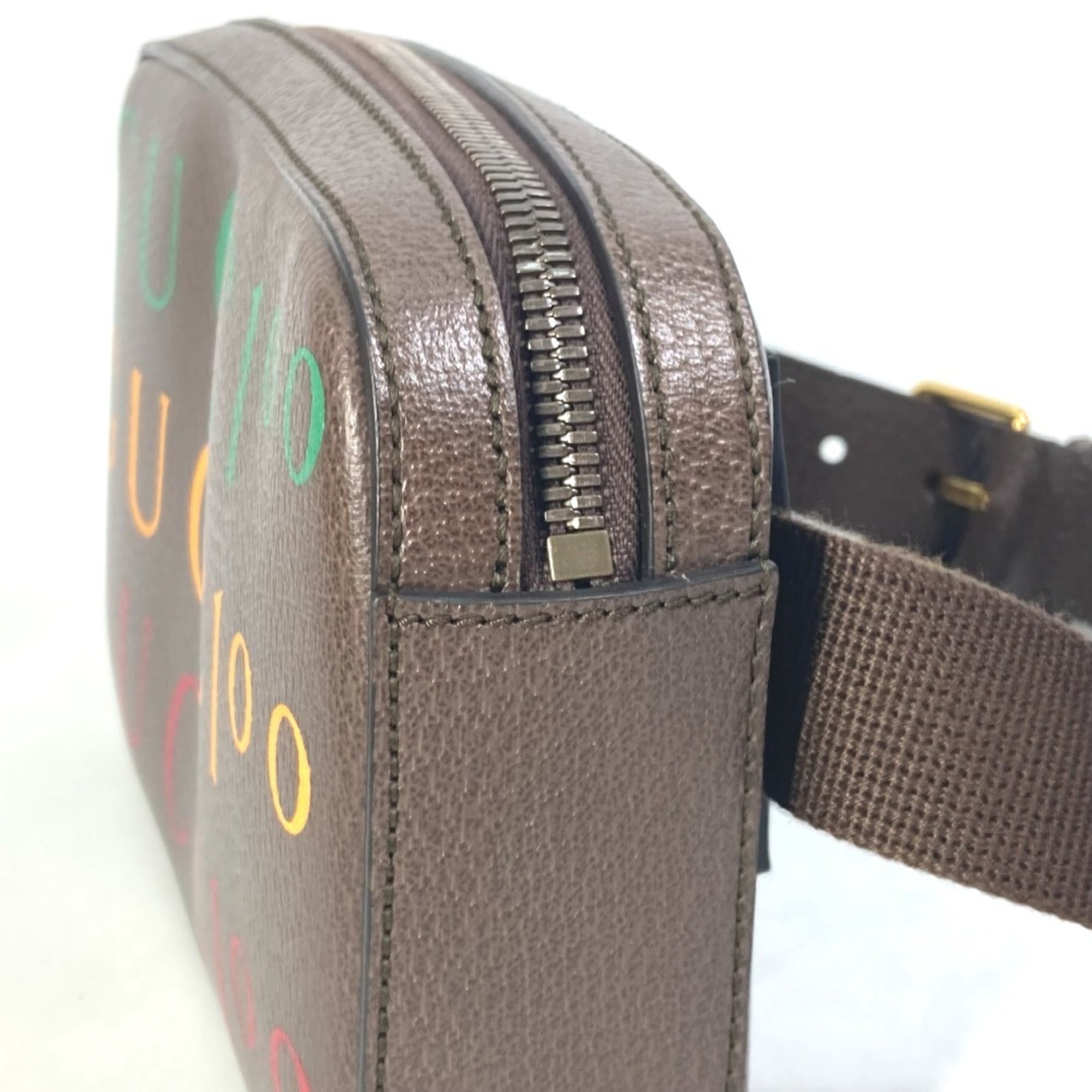 GUCCI 602695 Cross Belt Bag 100th Anniversary Shoulder Body Leather Men's Brown L-230928-1 — New - Store Return
