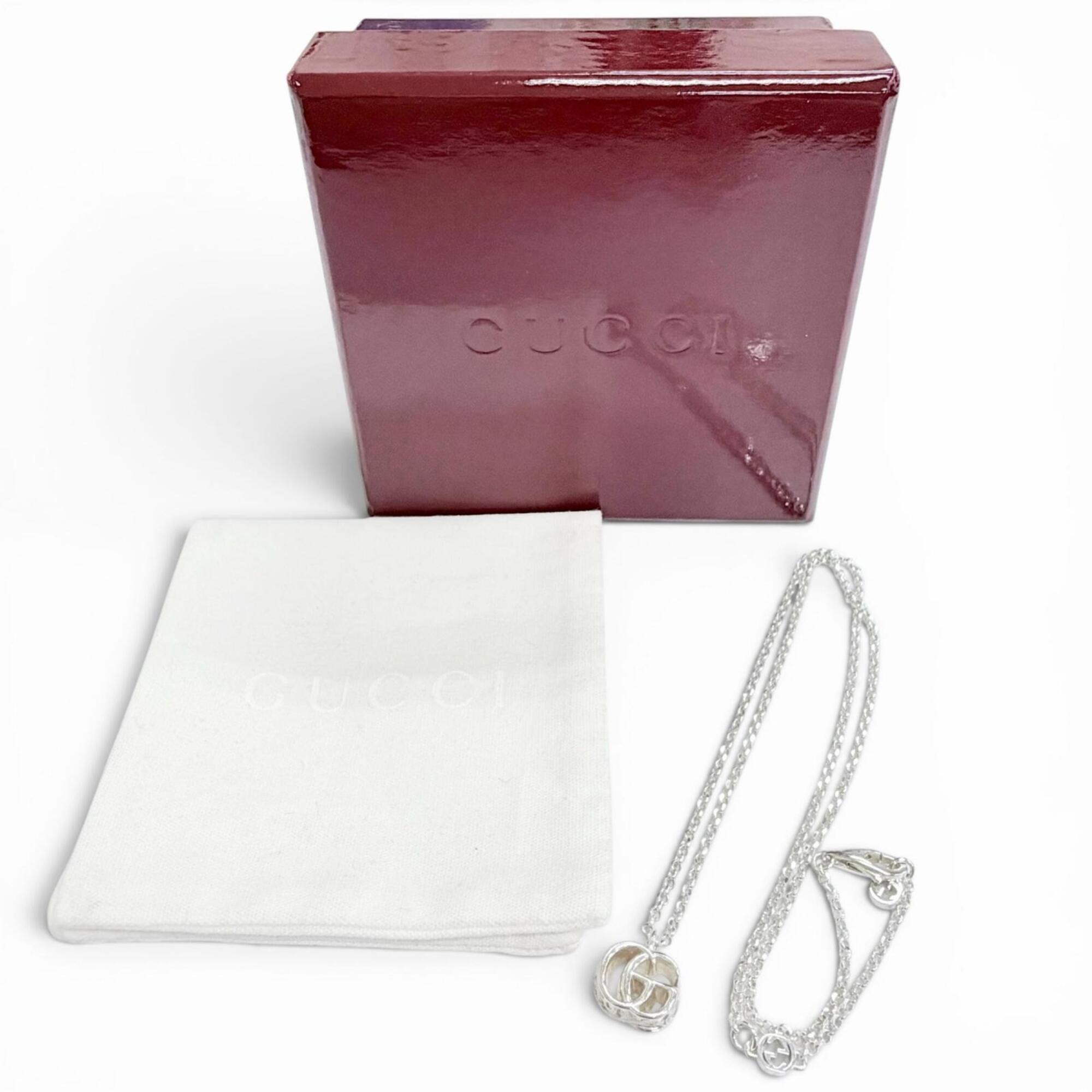 GUCCI 770724 Double G Necklace, 925 Sterling Silver, Weight 5.4g, Women's, Comes with Box and Dust Bag, Very Popular, Highly Recommended! — Like New