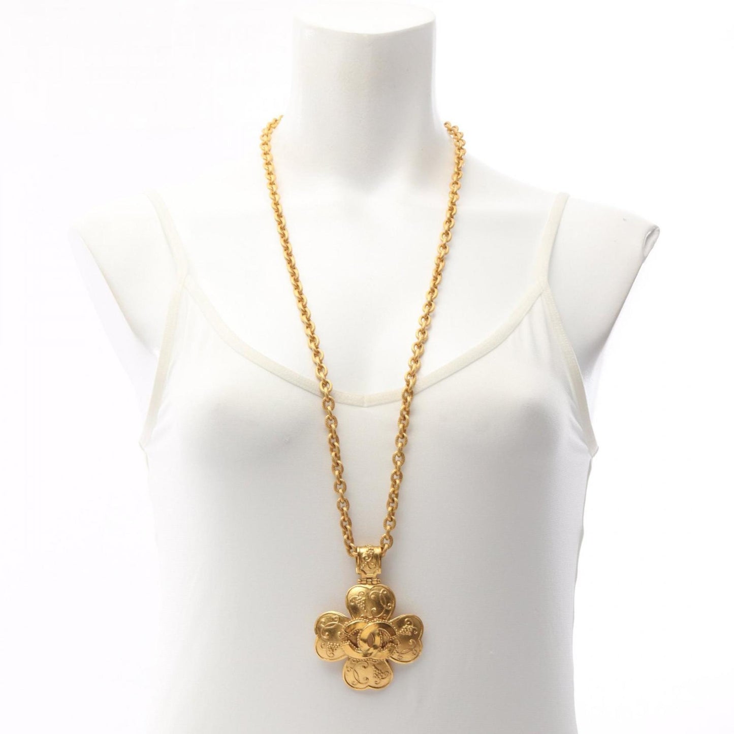 CHANEL Coco Mark Necklace Jewelry GP (Gold Plated) Women's Gold
