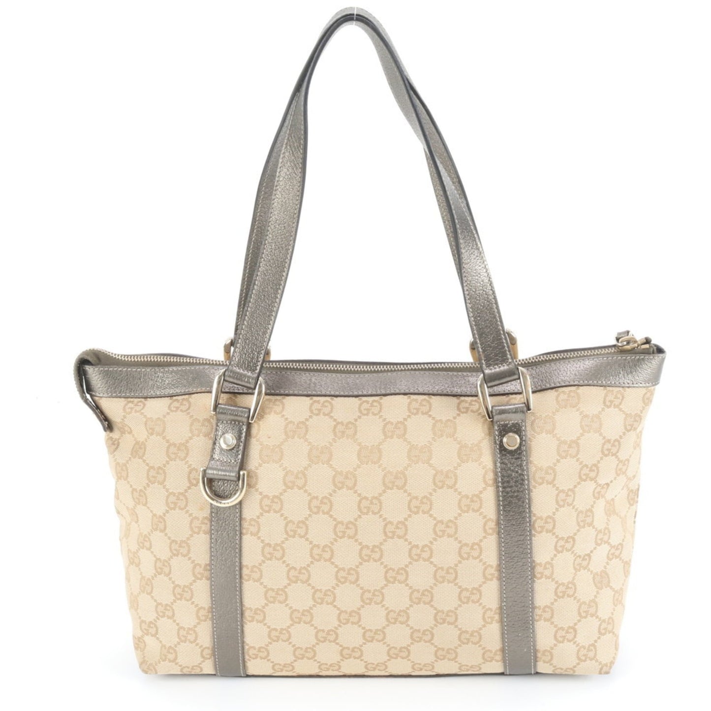 Gucci GG Canvas Abbey 141470 Leather Tote Bag Shoulder Handbag Women's