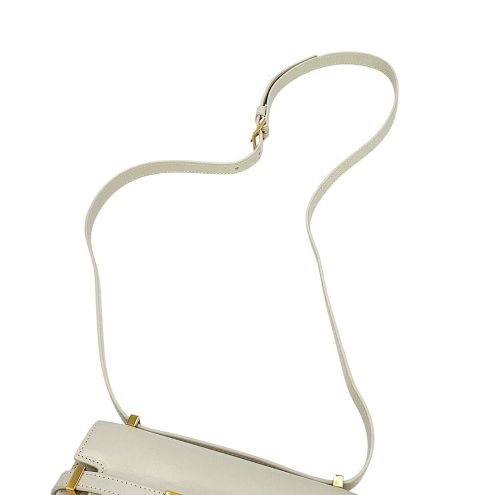 Saint Laurent Paris Manhattan Mini Leather Shoulder Bag 727766 SAINT LAURENT PARIS White Handbag — Like New