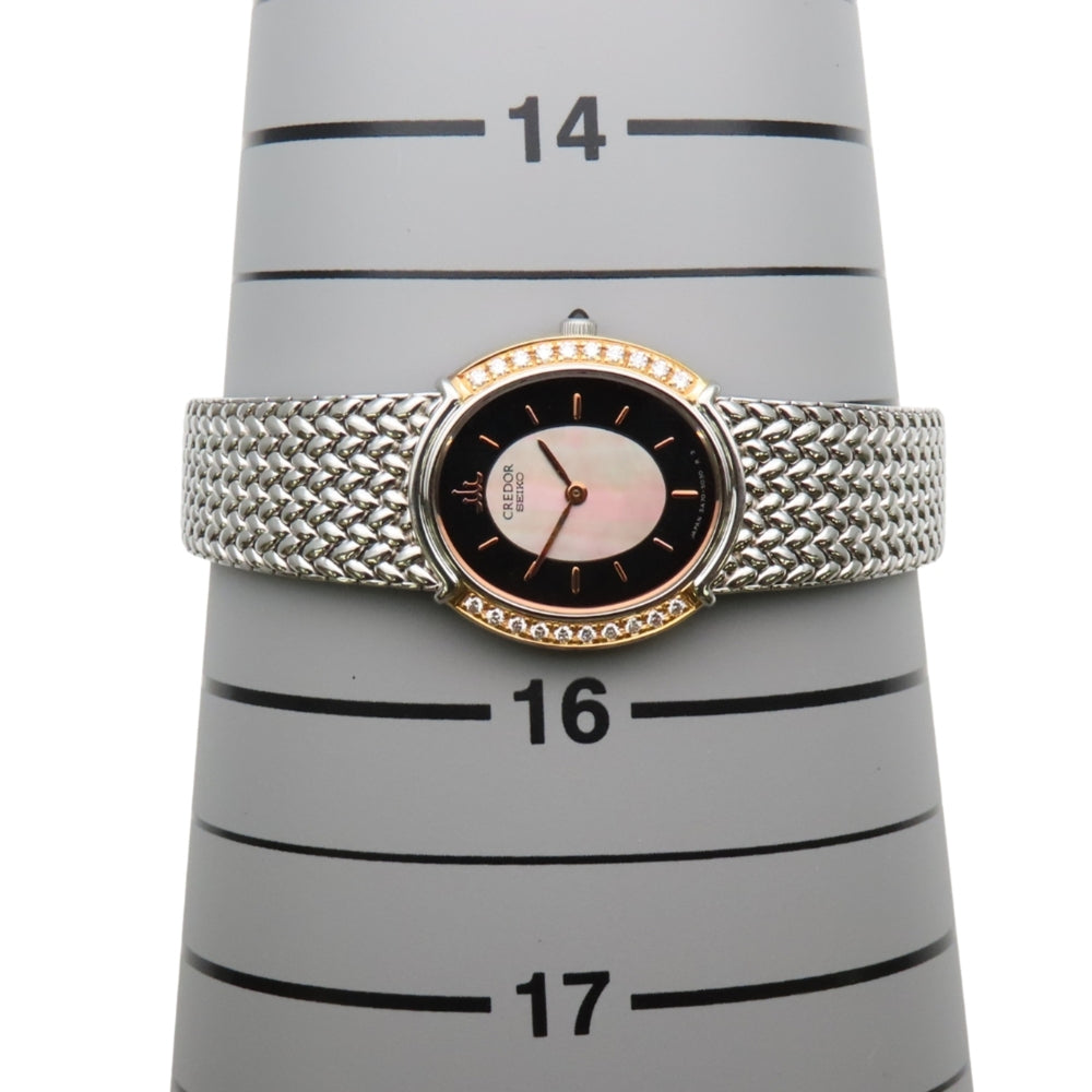 Seiko Credor 5A70-3000 SS K18YG Diamond Shell Women's Watch SEIKO — Good