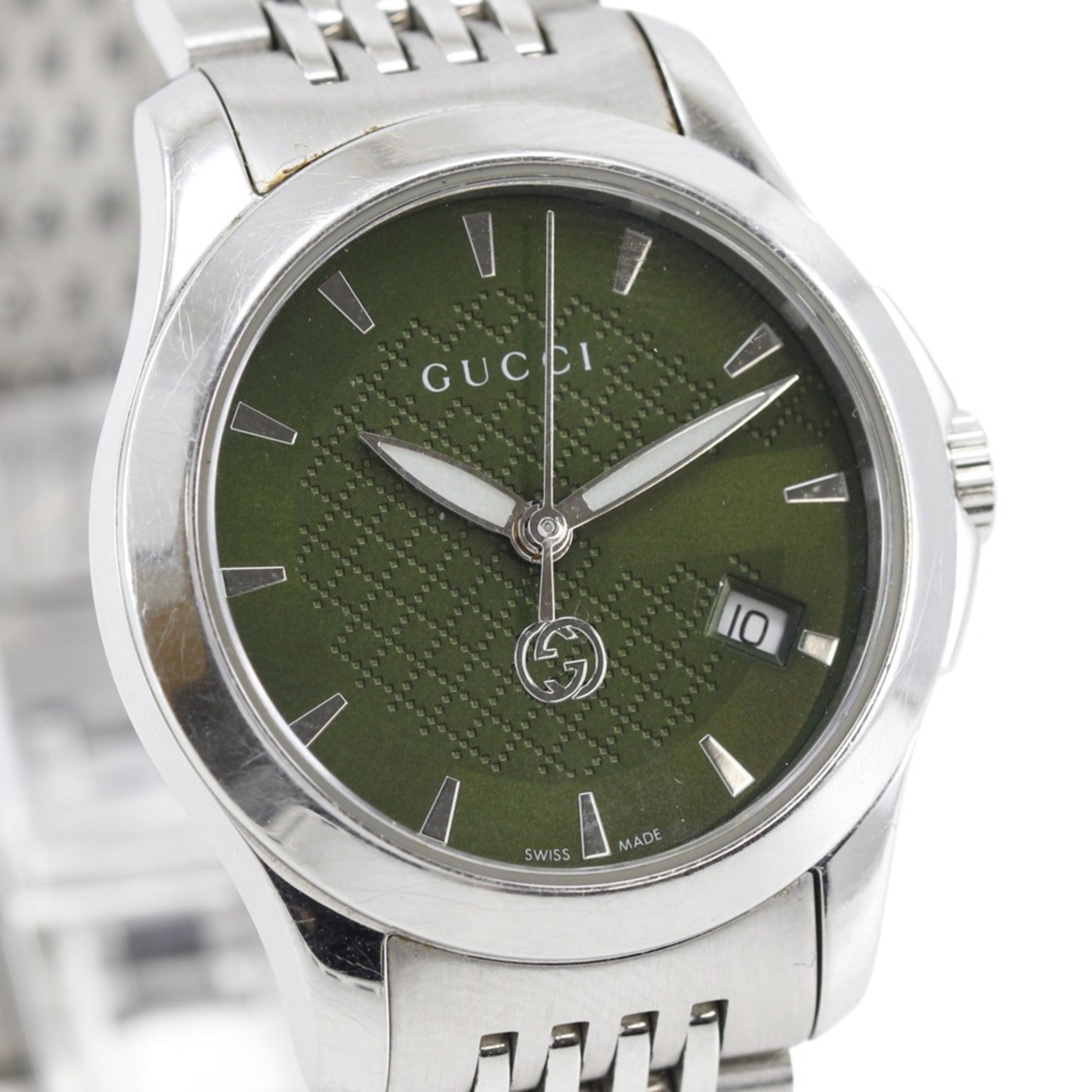 Gucci GUCCI watch 126.5 Stainless steel quartz analog green dial women's — Good