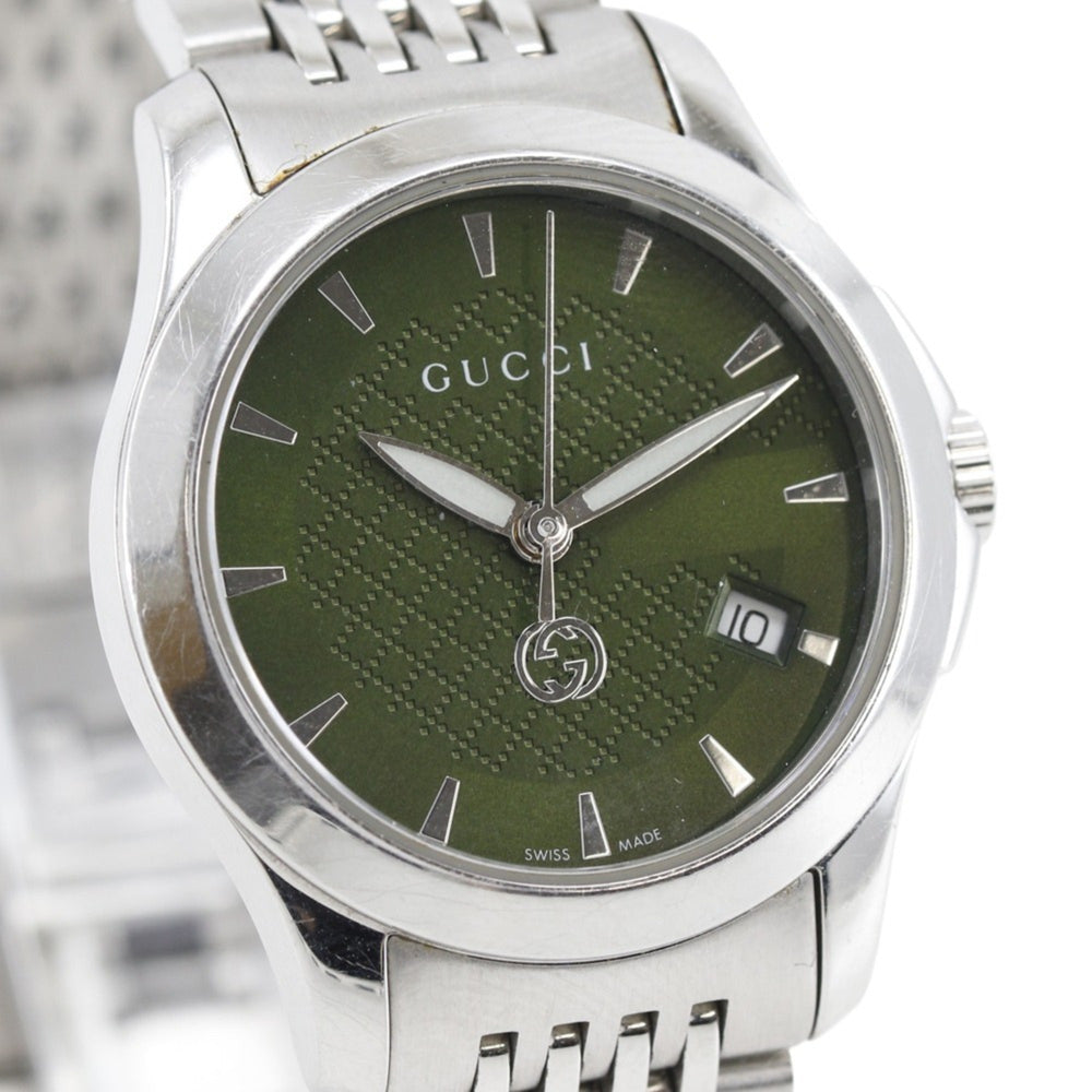 Gucci GUCCI watch 126.5 Stainless steel quartz analog green dial women's — Good