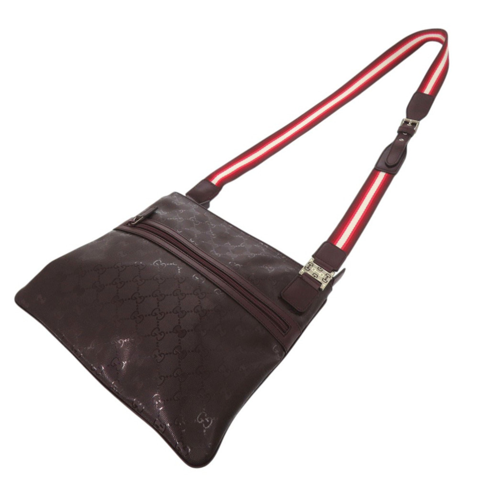Like new Gucci GG Imprime Shoulder Bag 336670 PVC Leather Bordeaux 0684 GUCCI — Like New