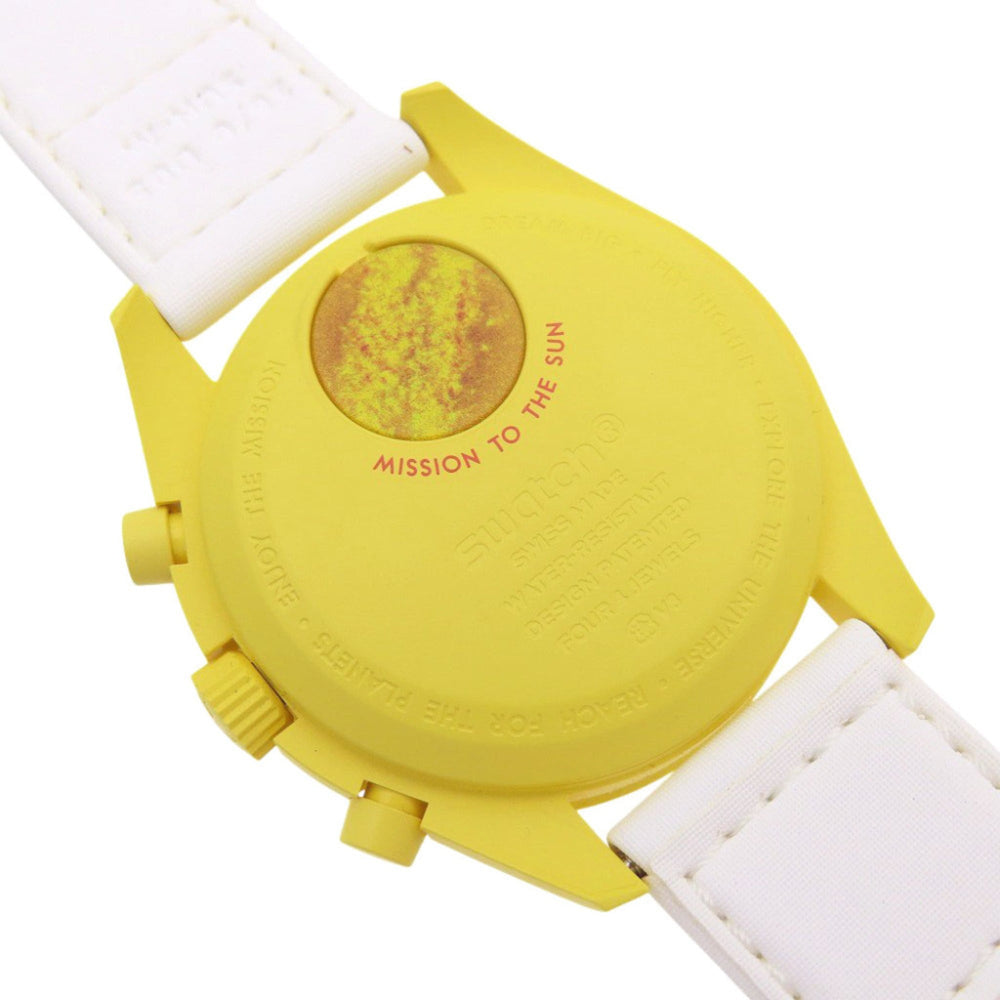 Like new Omega x Swatch Mission to the Sun Speedmaster SO33J100 Quartz Watch with Nylon and Bioceramic Yellow 1302OMEGA S033J100 Men's — Like New