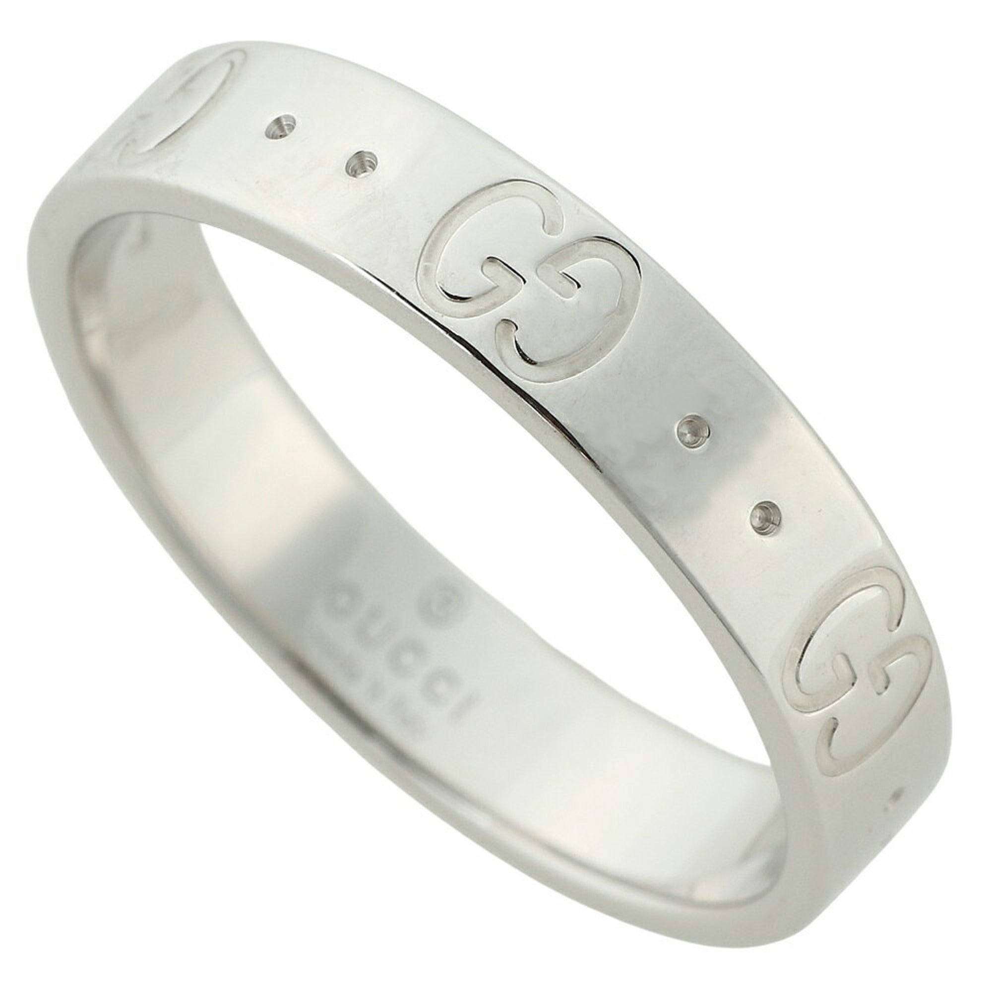 Gucci Interlocking G Icon Ring, 18K White Gold, Approx. 3.4g, Size #13 (approx. US size 12.5) — Like New