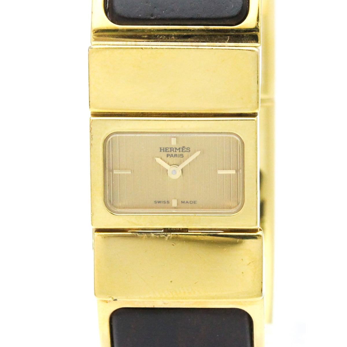 HERMES Loque Gold Plated Quartz Ladies Watch LO1.201 — Good