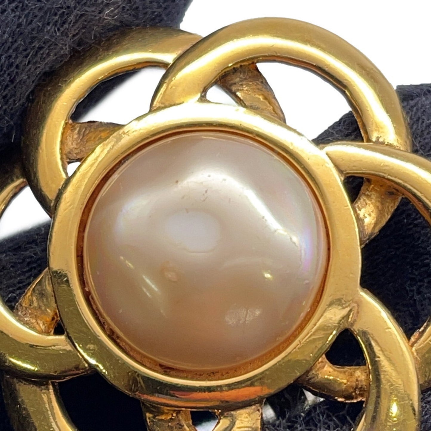 Chanel Earrings Flower Motif GP CHANEL Fake Pearl