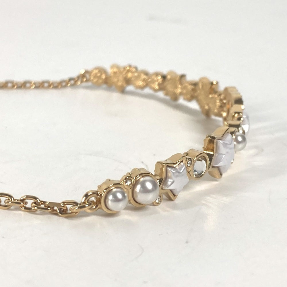 CHANEL B24C CC Coco Mark Star Chain Choker Rhinestone Necklace Metal Women's Gold G-240925-27 — New - Store Return