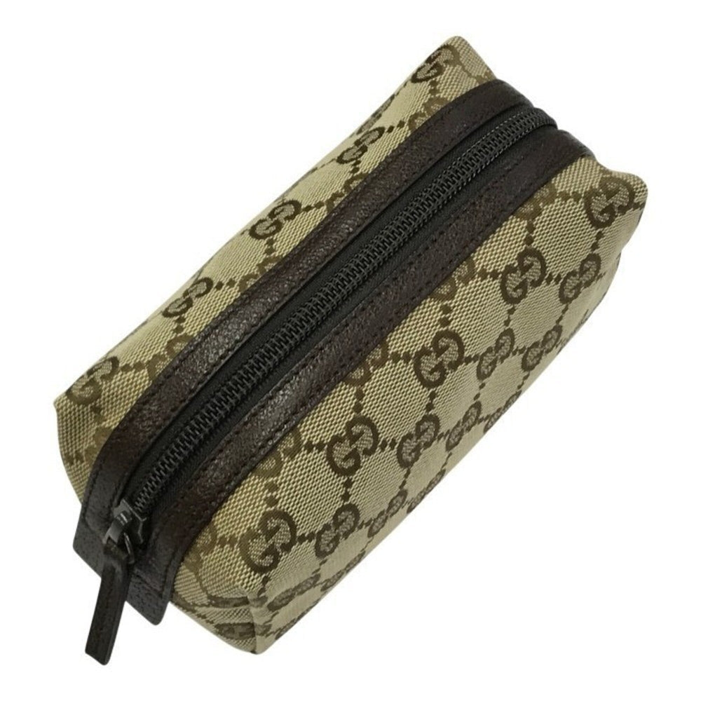 GUCCI GG Canvas Pouch Bag for Women, Brown, 29596 — Like New