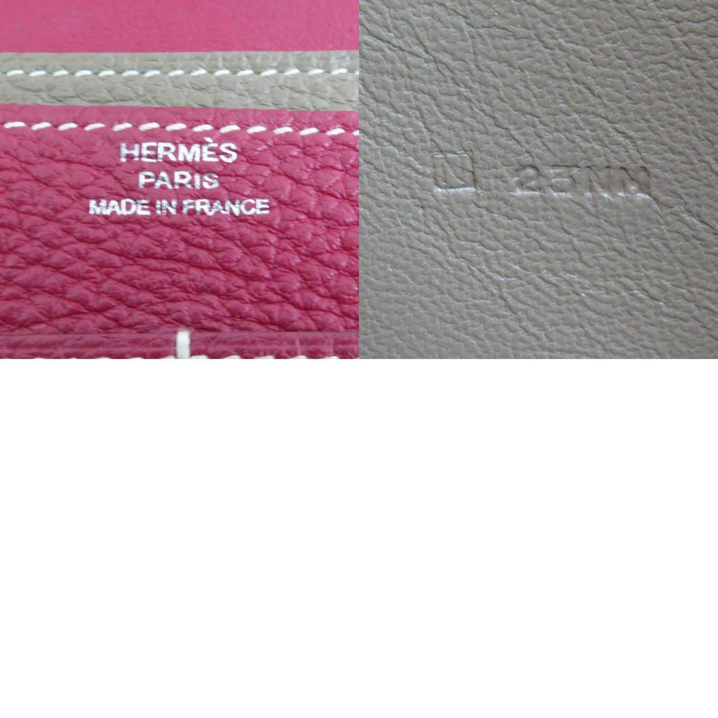 Hermes Hermès Dogon GM Togo Tosca x Etoupe Long Wallet, Unisex, h31758a