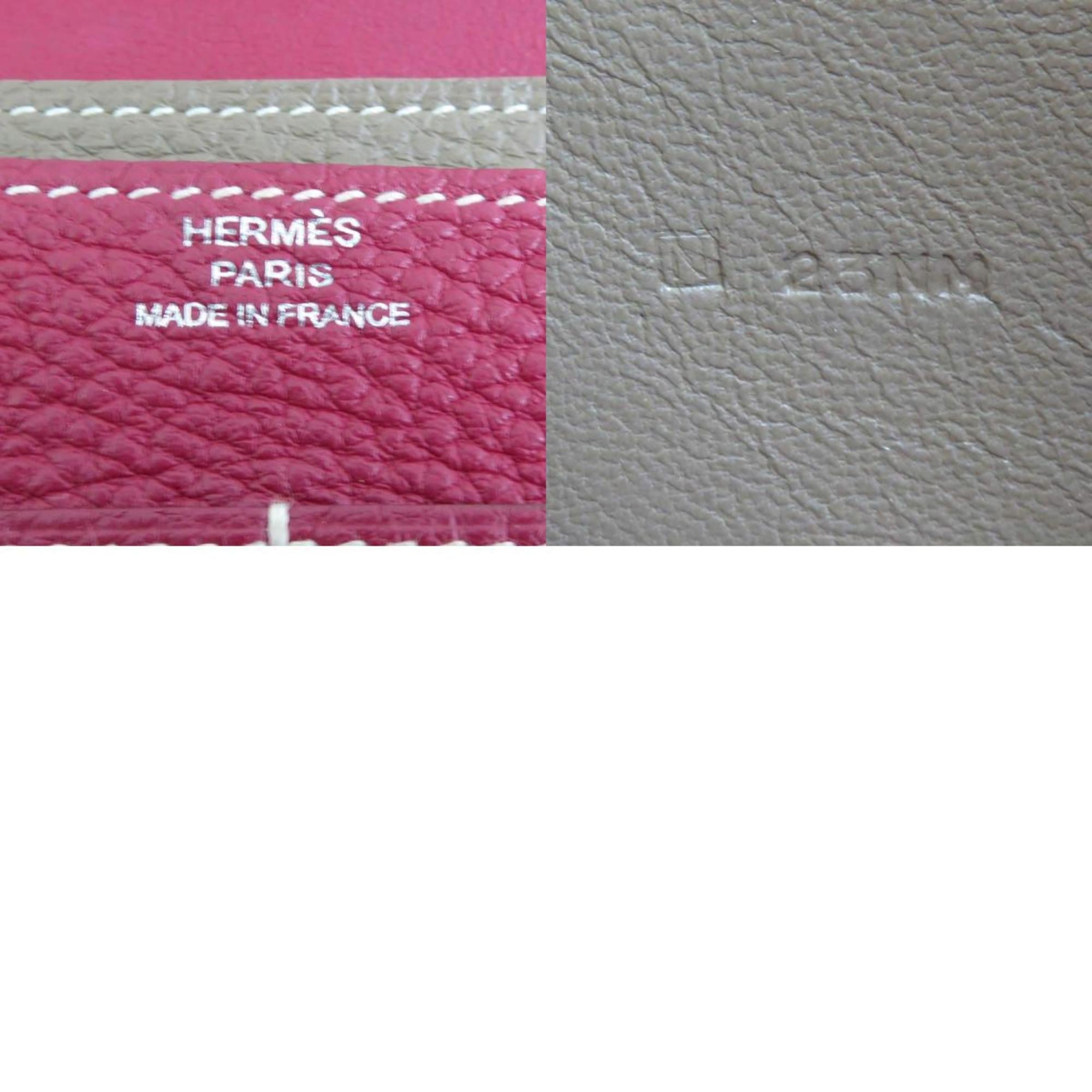 Hermes Hermès Dogon GM Togo Tosca x Etoupe Long Wallet, Unisex, h31758a