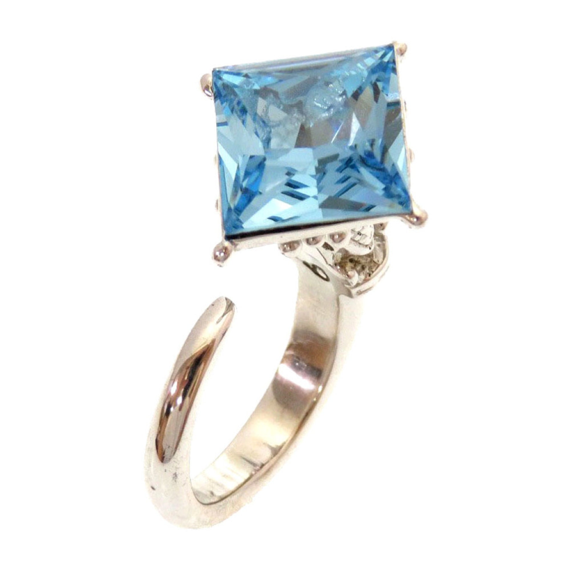 Christian Dior Like new Dior Blue Stone Metal Silver Ring 0141 — Like New