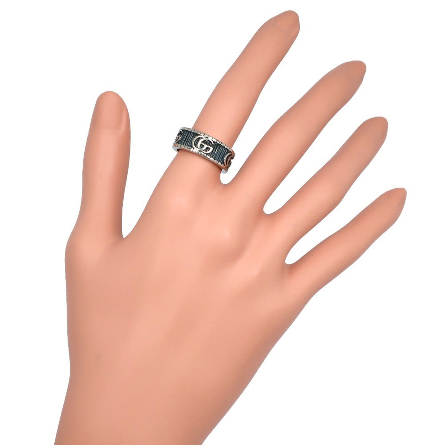 Gucci Double G Ring, Size 11.5, Sterling Silver, Approx. 6.2g, Women's