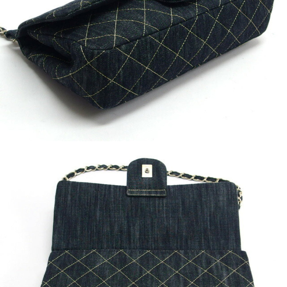 Chanel Matelasse Sparkling Denim Chain Shoulder Bag Indigo Unused — New - Store Return