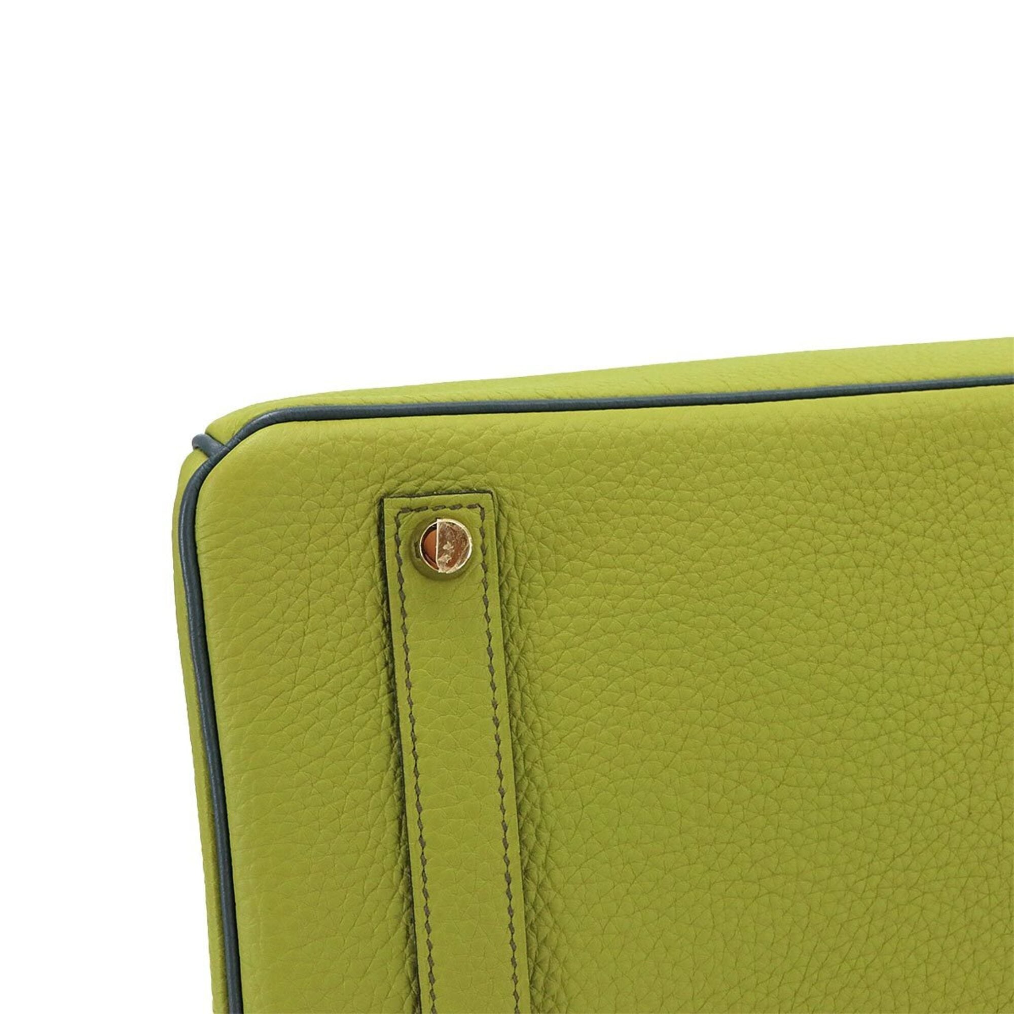 Hermes Birkin 35 Personal SPO Togo Pistachio Blue Orage Handbag □Q Stamp Gold Hardware — New - Store Return
